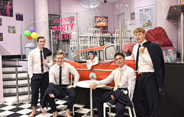 60's diner theme wedding photo