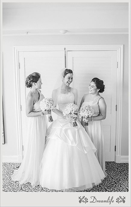 Black and white photo of the bridal party