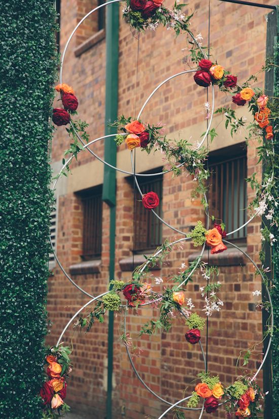 Wedding day floral installations