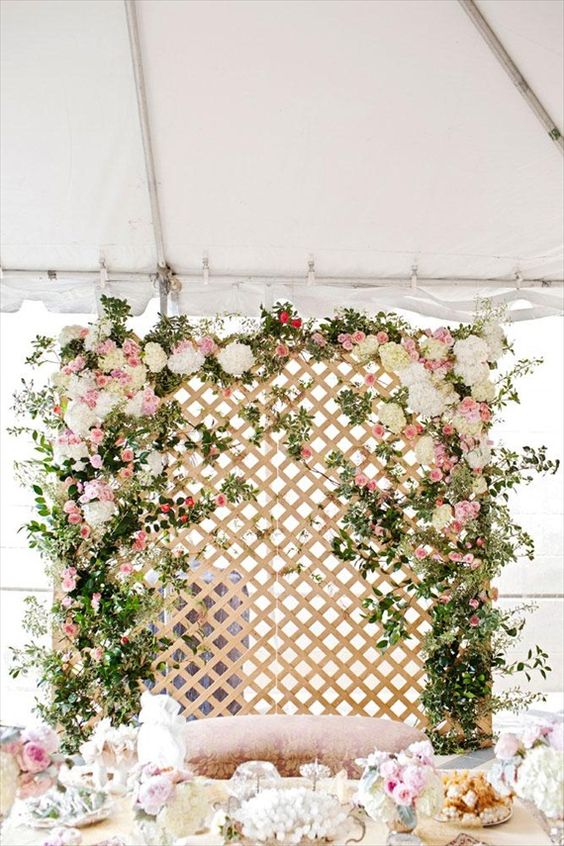 Floral installation at your wedding reception