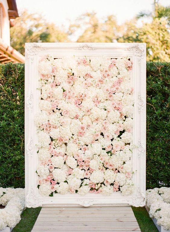 Soft beautiful wedding floral wedding backdrop to compliment your big day