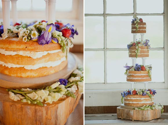 united wedding cake tiers and floral decorations