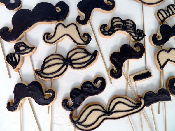 Creative bridal cookie moustaches