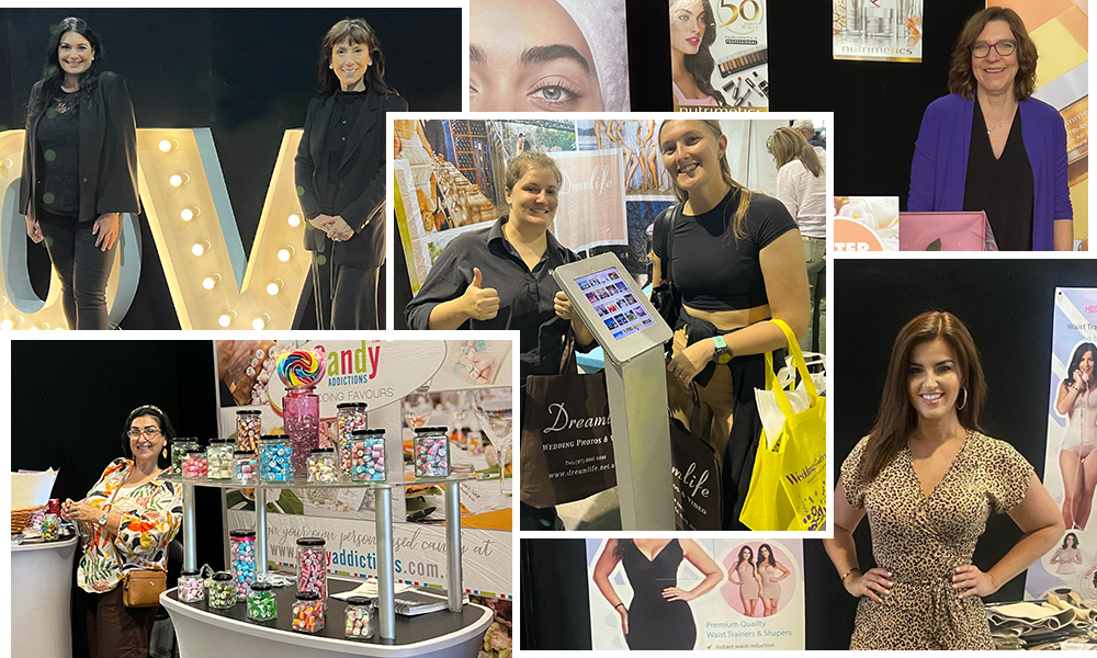 Collage of wedding expo exhibitors from our other expos