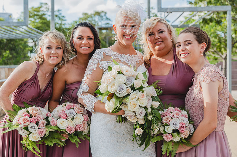 Emma with her four bridesmaids.