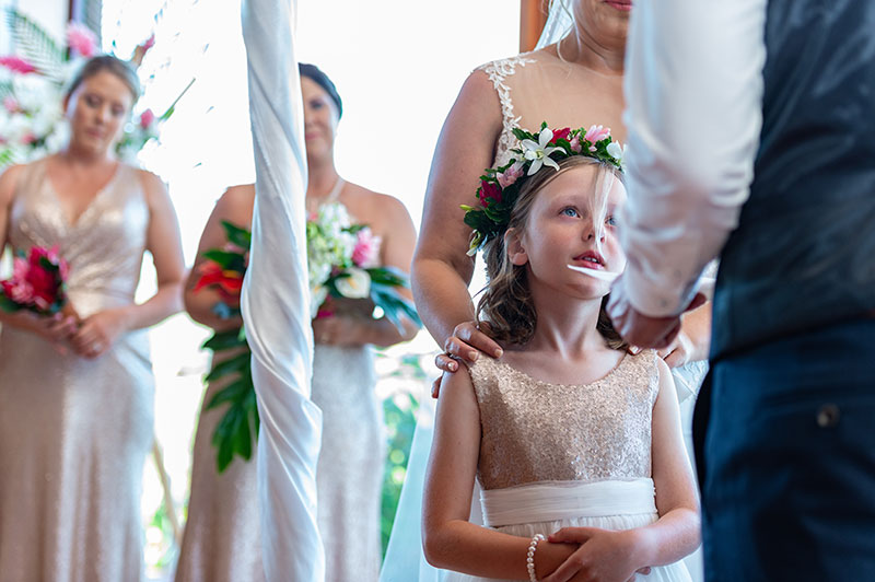 Wedding in Fiji with daughter involved.